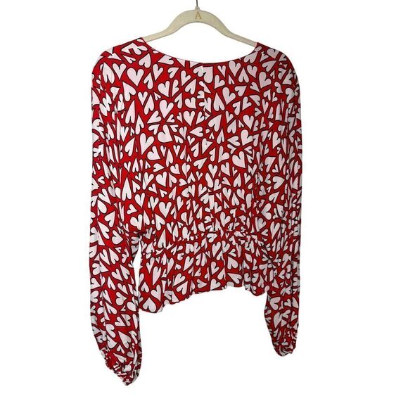 Rhode Mila Wrap-Effect Heart Blouse Sz. M - Picture 5 of 11